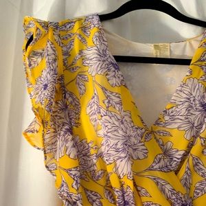 Floral Wrap Flutter Dress